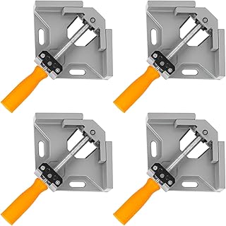 4 Pièces Serre Joint Menuisier 90 Degrés, Serre Joint Angle, Pince de Serres-Joints Mâchoire Pivotante Réglable, Menuiserie Outillage, Outils à Mainpinces D
