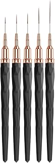 Professional Nail Brush - French Tip Painting Tool for Women | UV Gel Polish Set with 5 Pieces, Fine Sizes 7 9 11 15 25mm, Manicure Art Accessory, Nail Tech Supplies for Girls Teens Adults