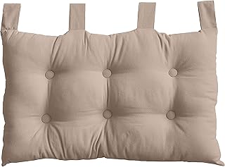 Tête de lit Murale, 70 x 45 cm, Beige Naturel, à Suspendre, Coussin Matelassé, 100% Coton, Collection Panama, Enjoy Home